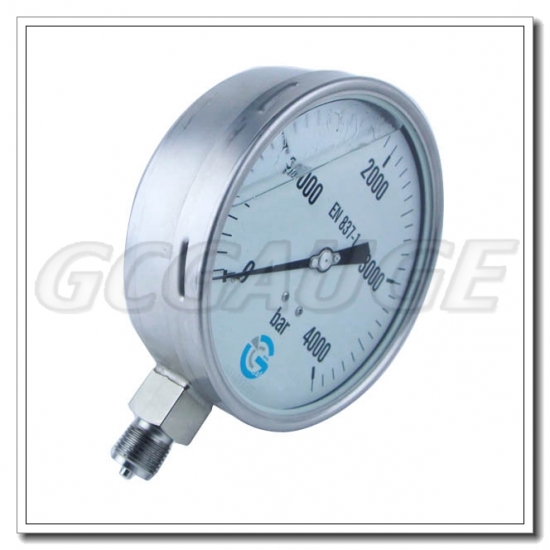 Ultra high pressure gauges 4000 bar with 6 inch dial bottom type